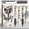 Black Ink Press Gel Pen Butterfly Patch Ballpoint Writing Tools Qme A4