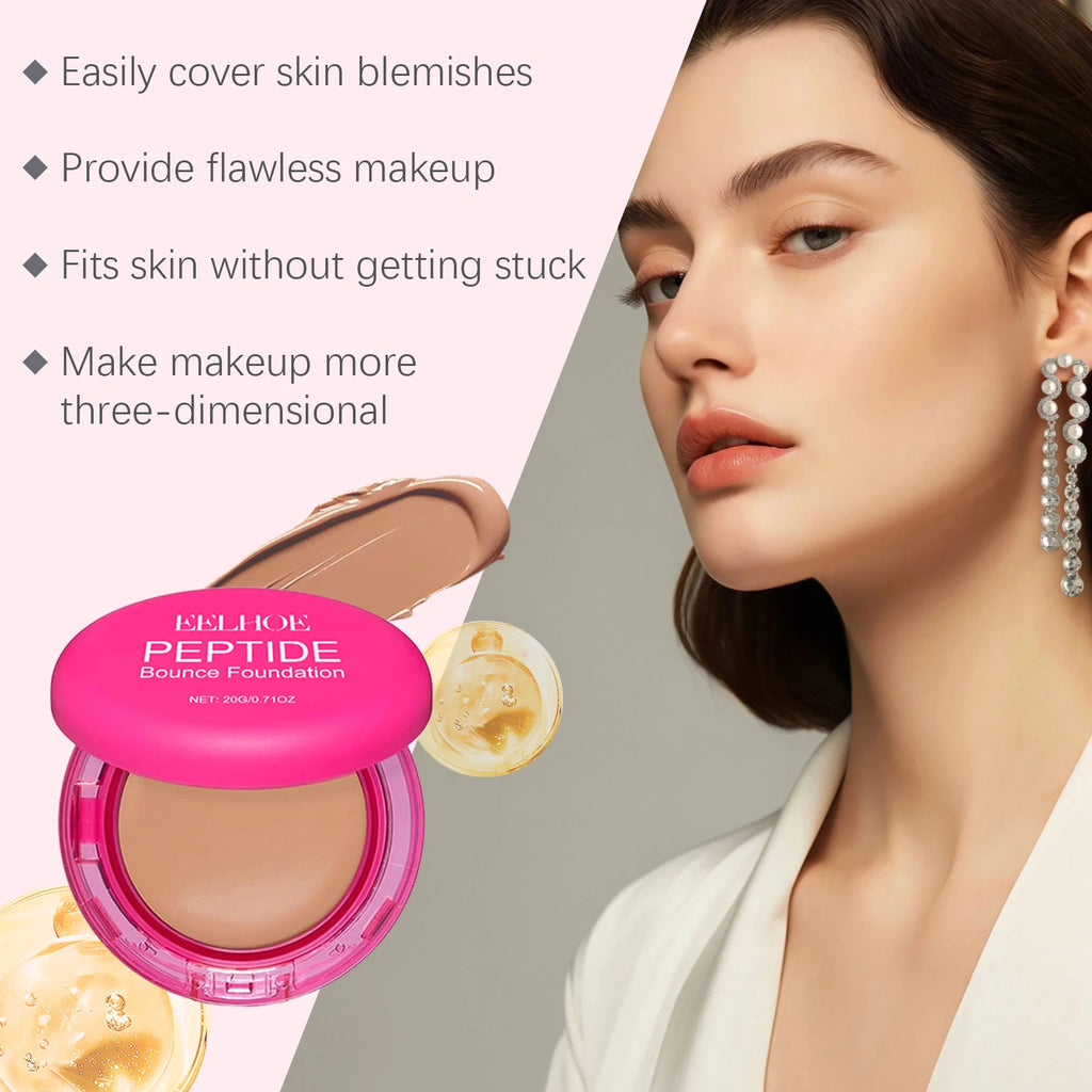 Peptide Bounce Balm Foundation Lasting Full Coverage Concealer Covers Spot Blemishes Brightening Oil Control Makeup Base Cream Qme