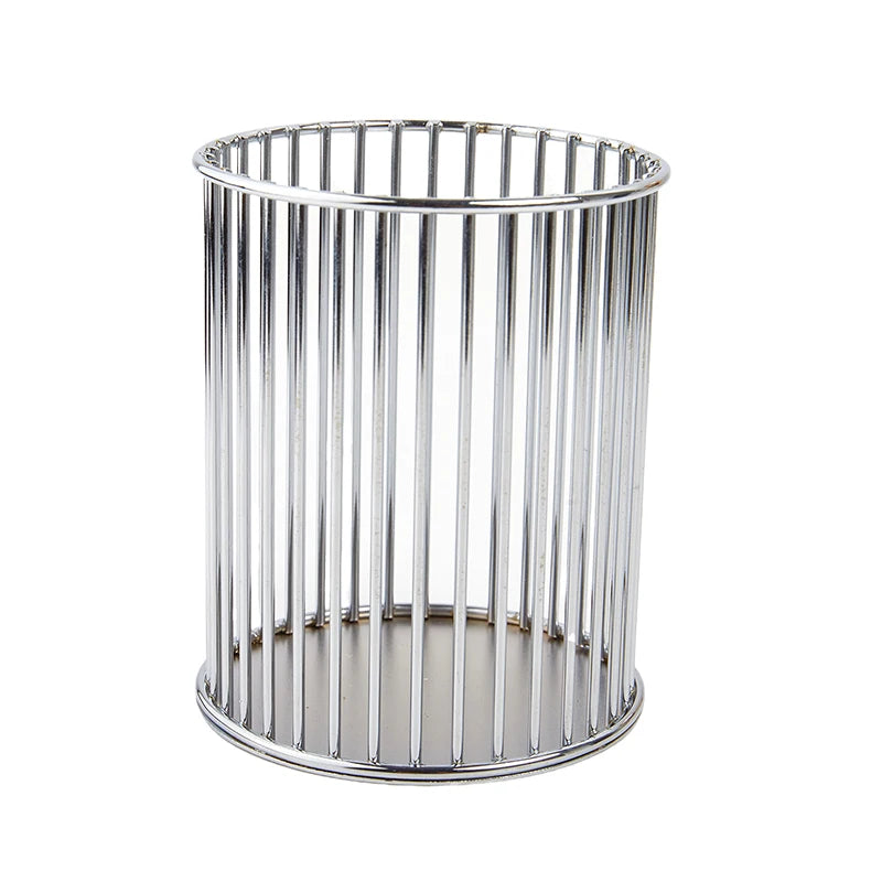 Portable Cosmetic Organizer Bucket Nordic Hollow Out Makeup Brush Qme Silver