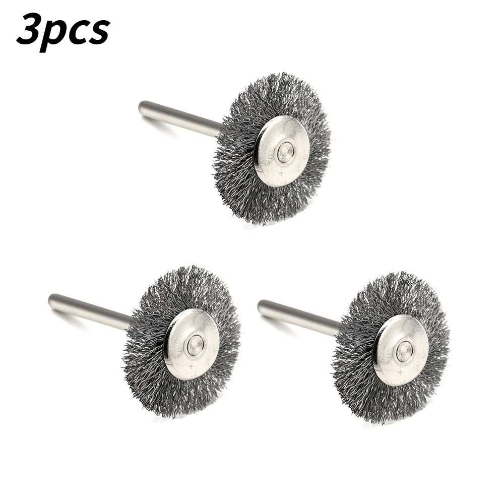 Mini Steel Wire Polishing Wheel 3/5Pcs Drill Rotary Cleaning Disc Metal Rust Remover Accessory For Household DIY Derusting Work Qme Type A - Flat 3pcs