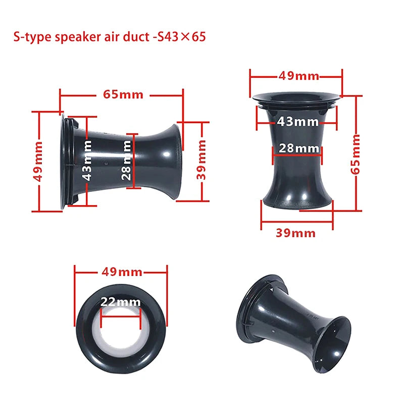 Speaker Bass Tube Accessories Reflex Port Plastic Car DJ Subwoofer Qme 43x65