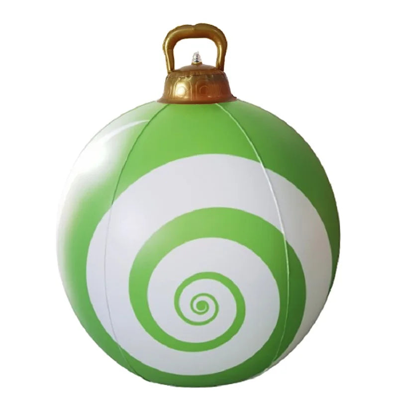 PVC inflatable 24-inch Christmas ball Christmas tree decoration Dance courtyard porch pavilion interior atmosphere decoration Qme F 60cm