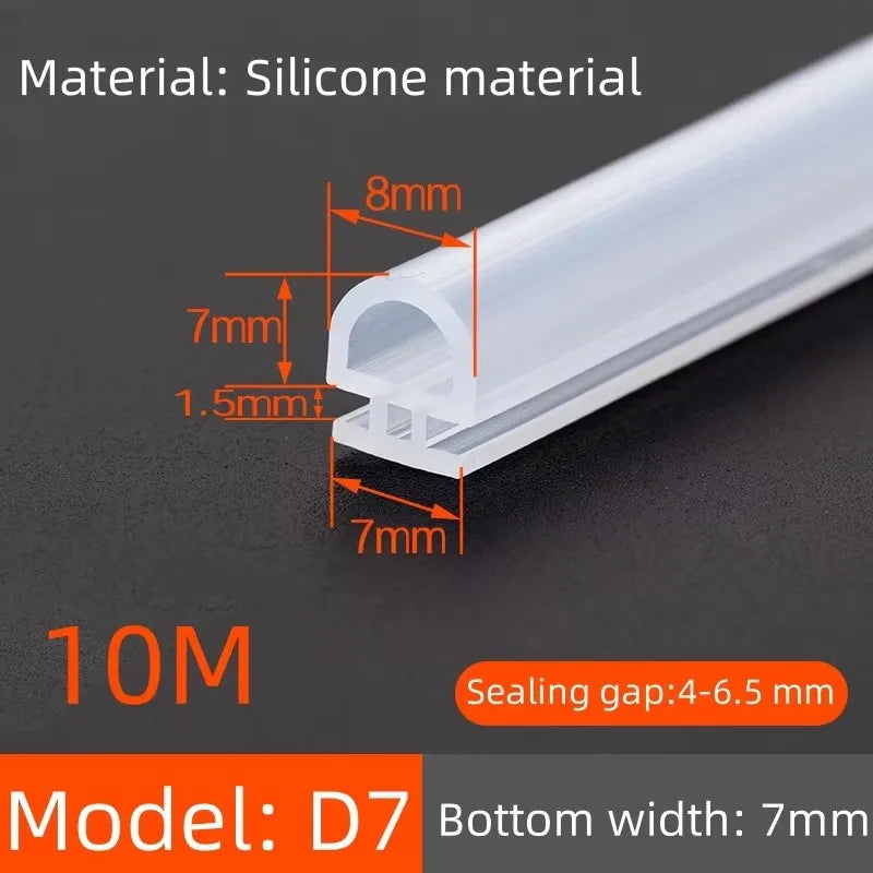 10M Silicone Sealing Strip for Doors and Windows Windproof Warm Durable Shock-absorbing Buffering Anti-collision Sealing Strip Qme D7 1