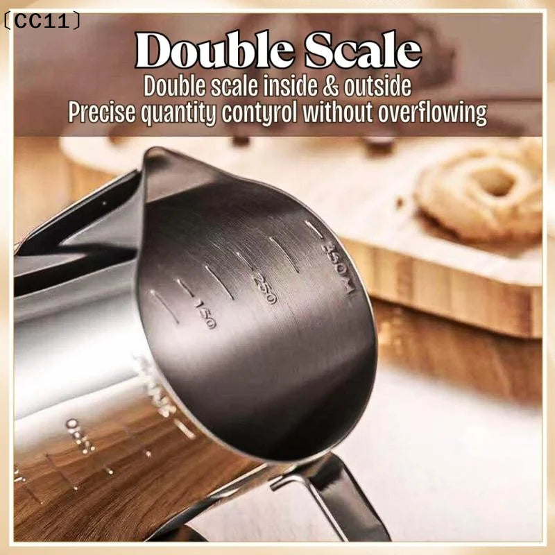 Stainless Steel Milk Frother Jug Coffee Frothing Latte Pitcher Qme