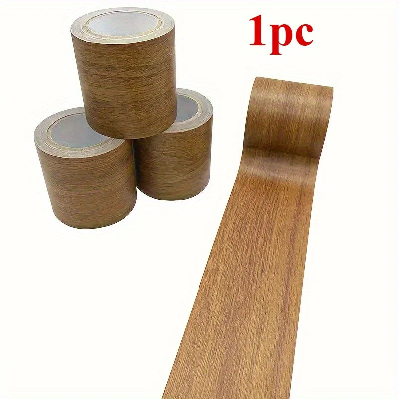 1pc Faux Wood Grain Tape Landscaping Furniture Floor Repair Tape High Adhesive Tape For Office Qme Brown 1pc