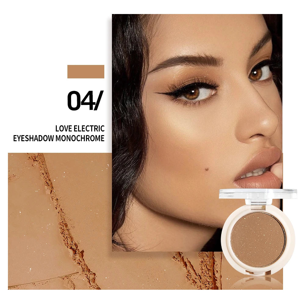 Sparkly Matte Glitter Eyeshadow Single High-pigment Easy Blend Eye Qme Shimmer Brown