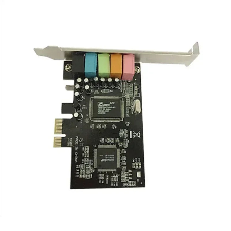 5.1 Desktop Computer Built-in Independent PCI-E8738 Stereo 6-channel Computer Cables Connectors PCIe Sound Card 1pcs Qme