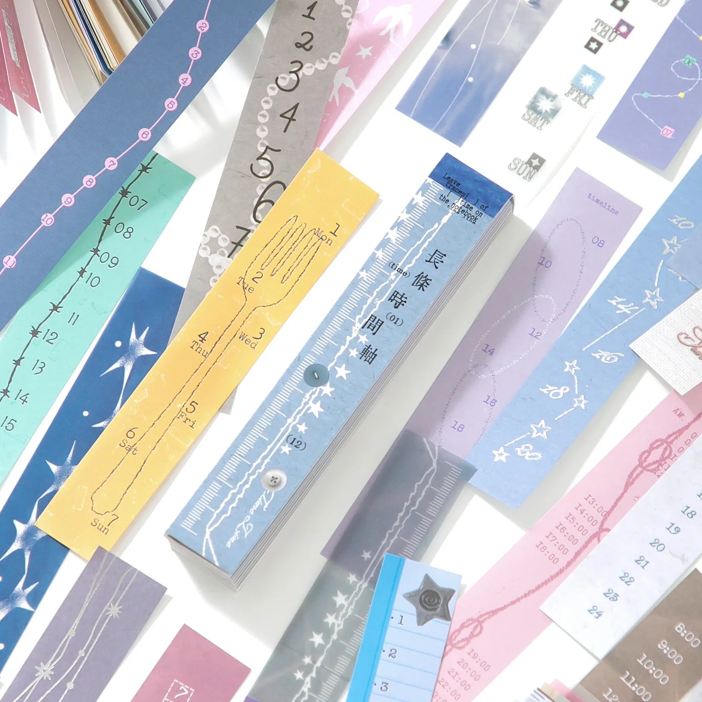 36 Pcs Long Timeline Series Colored Background Paper DIY Diary Decoration Scrapbooking Junk Journal Stationery Supplies Notepad Qme