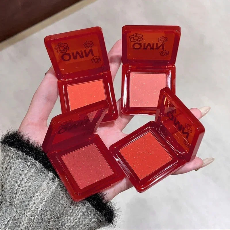Monochrome Blush Palette Tomato Orange Blusher Powder Natural Face Makeup Matte Peach Rouge Contour Shadow Palette Girl Cosmetic Qme