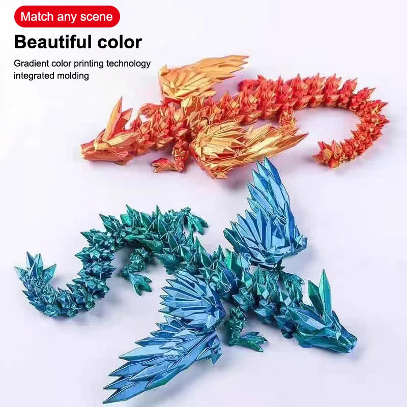 Articulated Dragon Crafts Desktop Western Action Figure 3D Printed Qme