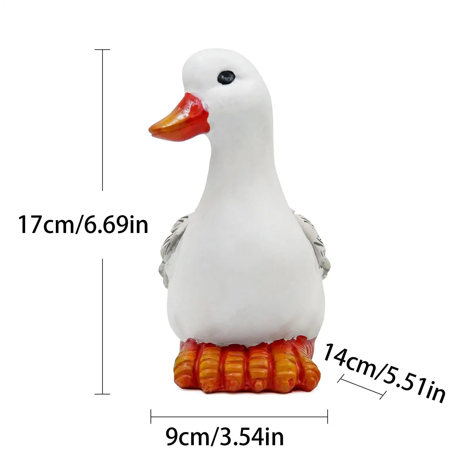 Duck Statue Cute Resin Realistic Figurine Garden Landscaping Porch Qme