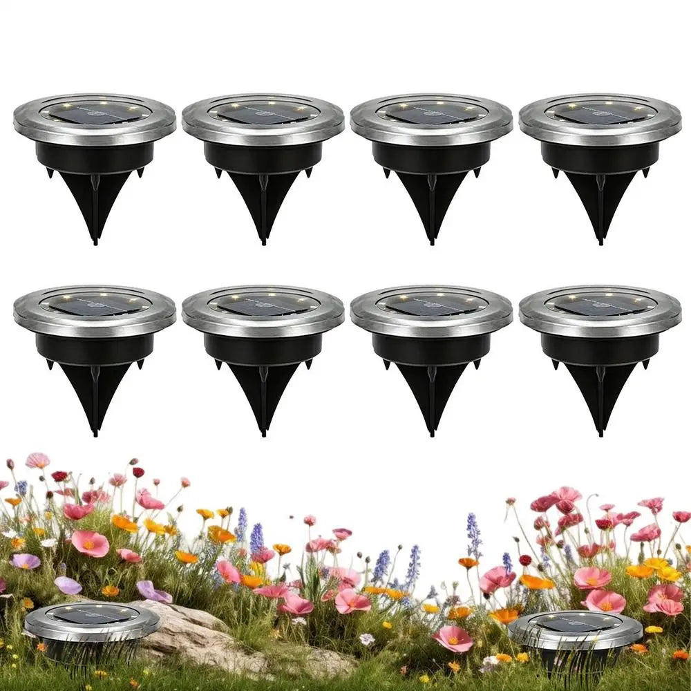 Pathway Lights Solar Powered 8-Piece Auto Off Bright Garden Outdoor Qme Warm White China Mainland