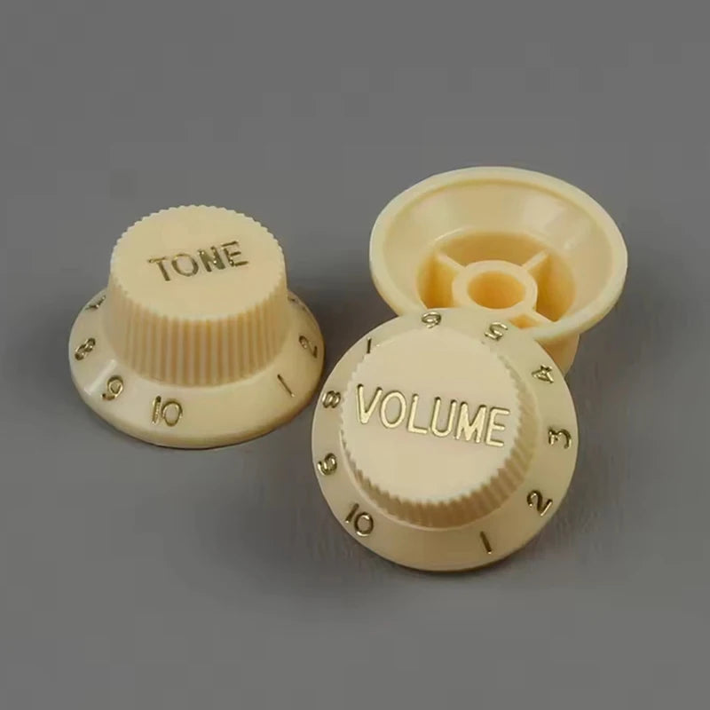 Plastic ST Guitar Knobs 2T1V Volume Tone Control Hat Caps Buttons Qme