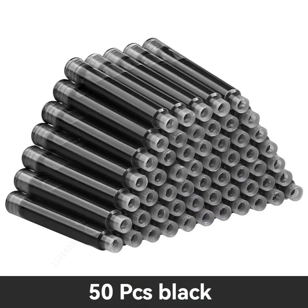 36-100Pcs/Set Colourful Ink Sac Set Refills Black Blue Red 3.4mm High Quality Refill for Smooth Writing School Office Supplies Qme 50 Pcs black