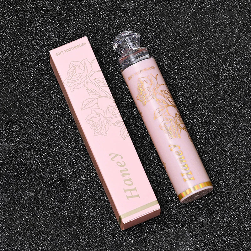 1 Lipstick Shaped Toothbrush Portable Detachable Cleaning Teeth Ultra Qme Pink