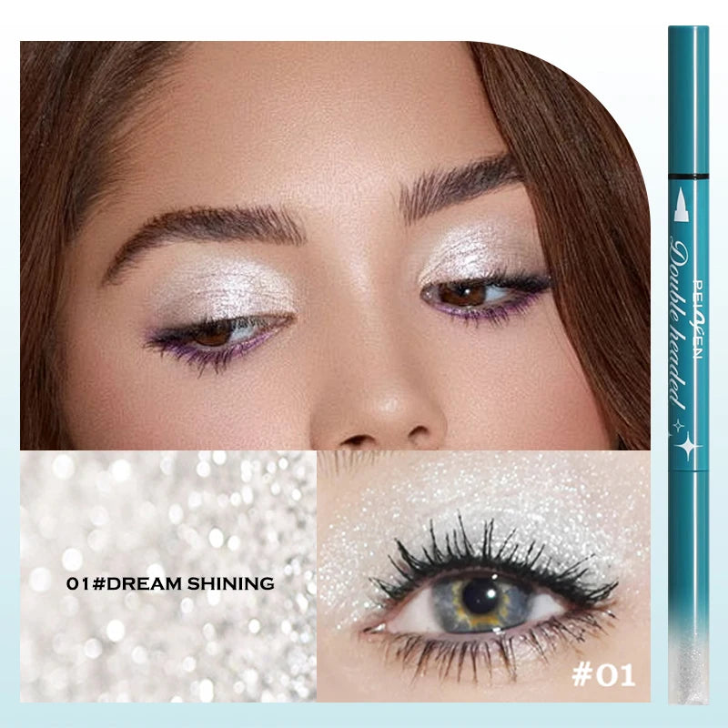 Double Head Waterproof Eyeliner Liquid Pen Lasting Development Not Qme 01DREAM SHINING