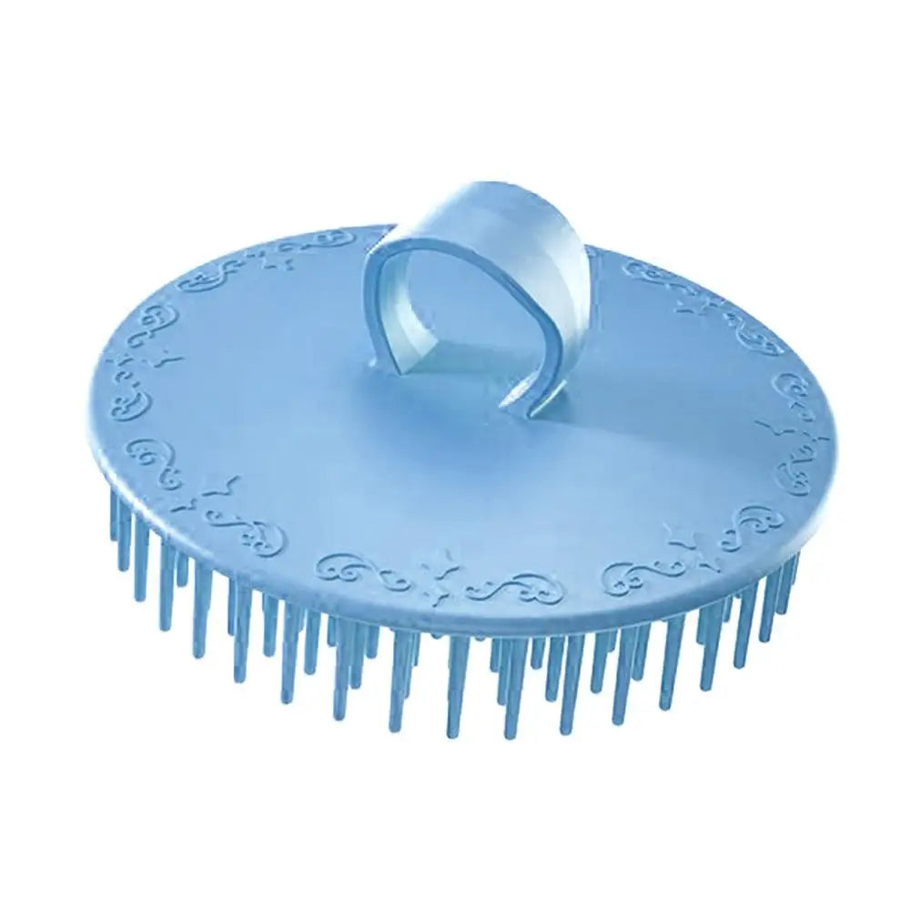 Hair Scalp Exfoliator Brush Dandruff Cleaning Flexible Massager Qme blue