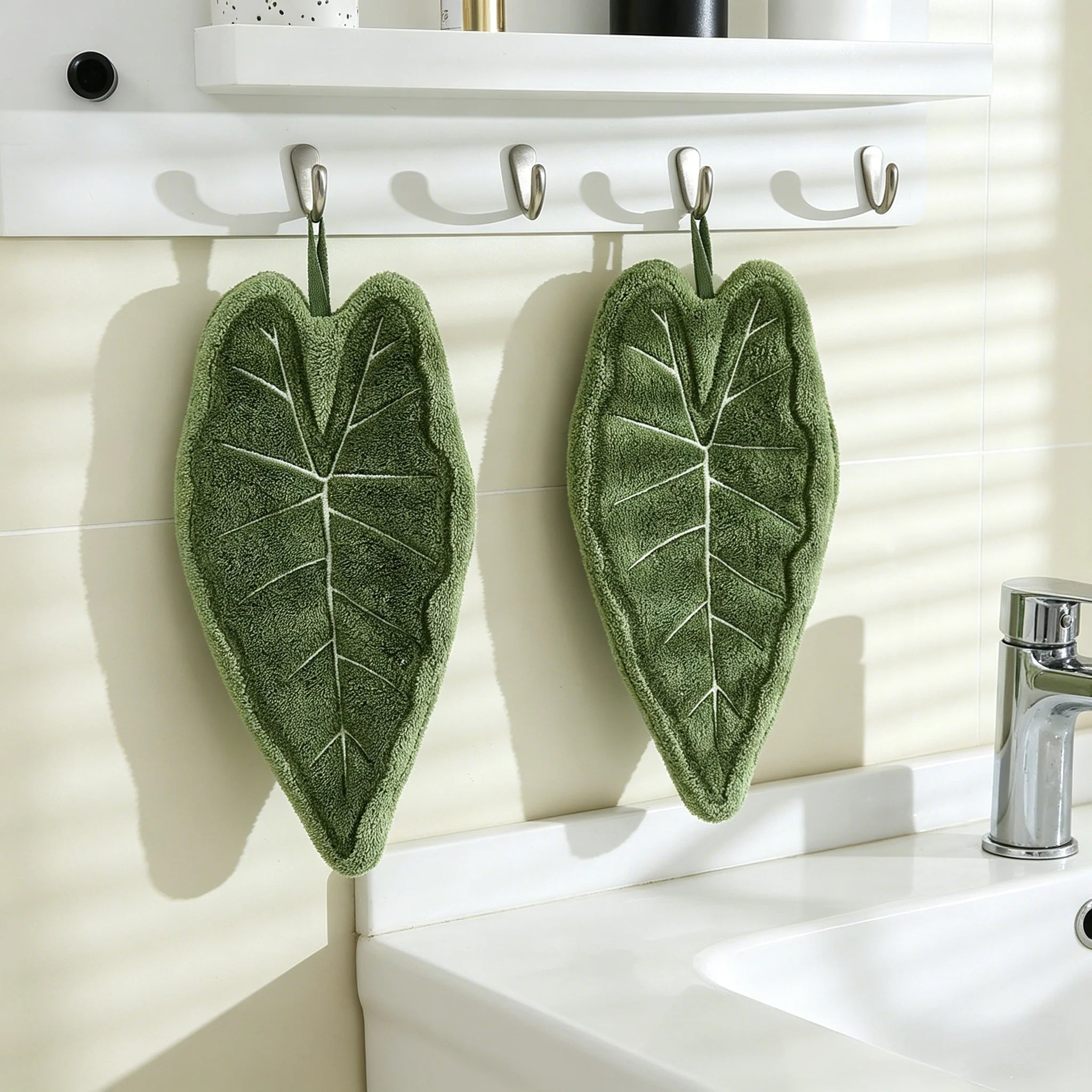 Banana Leaf Shaped Hanging Hand Towel, Suitable for Daily Wiping of Hands, Face, and Tableware, Decorative Hanging Decoration Qme
