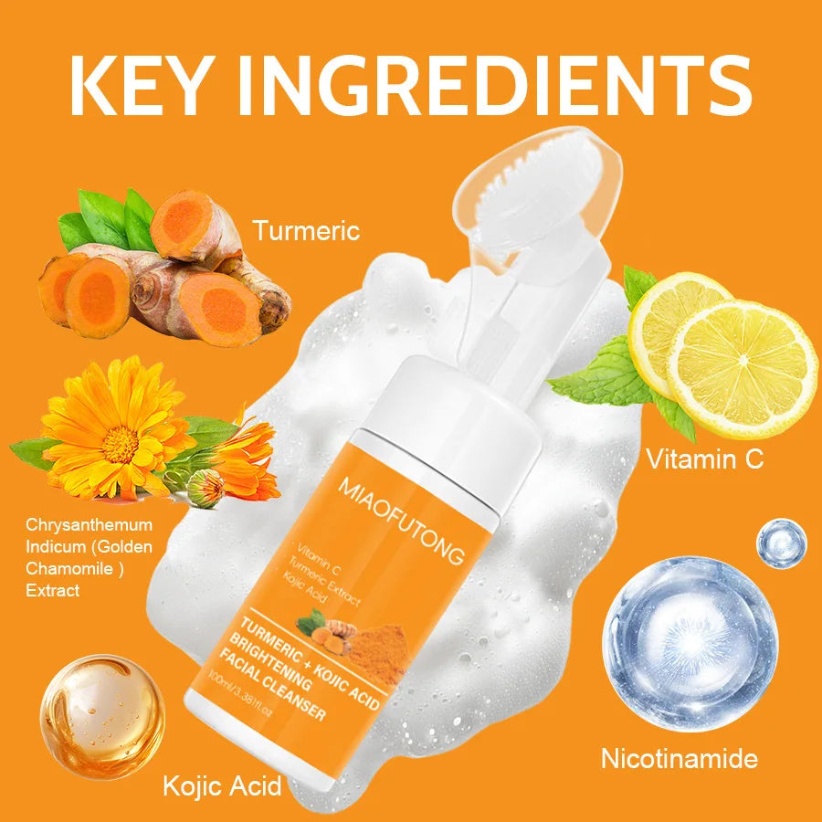 Turmeric Facial Cleanser Oil Control Cleansing Lotion Moisturizing Qme