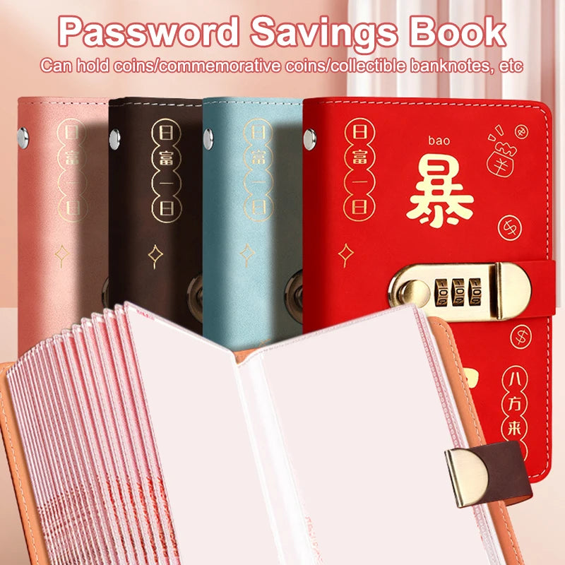 200 Envelopes Money Saving Challenge Password Lock Save PU Collection Qme
