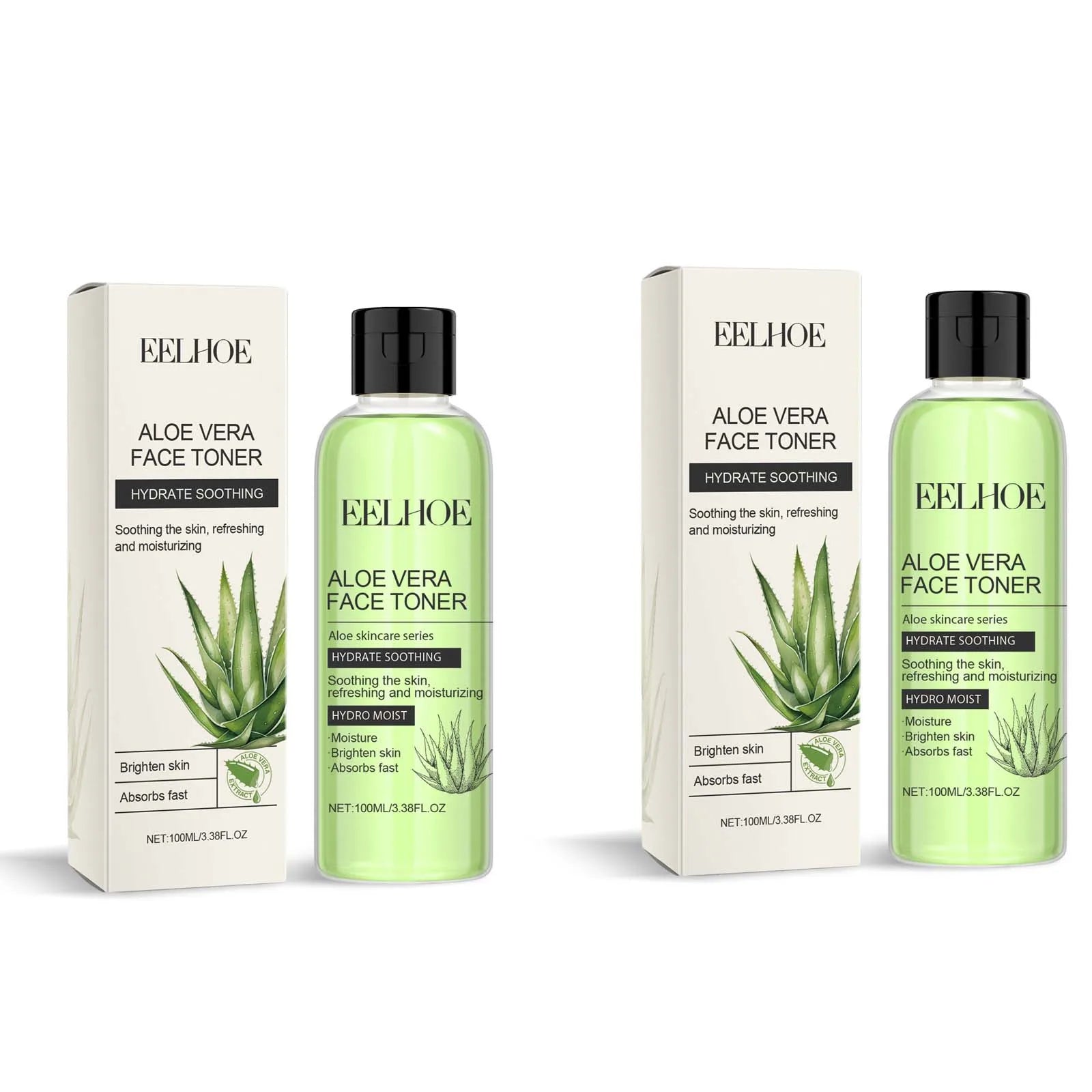 100ml Aloe Vera Toner Tonic Hydration Oil Control Refreshing Rejuvenation Smooth Facial Moisturizing Toner Serum Skin Care New Qme 2 x 100ml Boxed