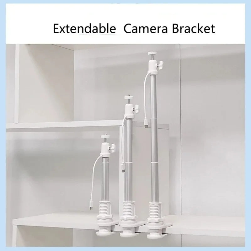 1PC Baby Stroller Monitor Stand with Cable Data Transmission Security No-Drill Retractable Crib Camera Holder Qme