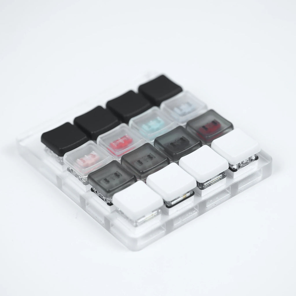 Acrylic 16-key Switch Tester Kailh Low Profile Choc Switch Linear/Tactile/Clicky/Silent Switches (Subject to the Actual Product) Qme