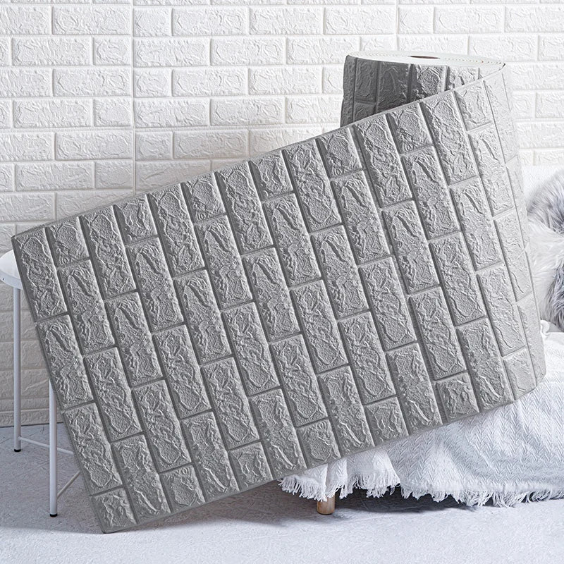 70cm High Quality DIY 3D Wallpaper Moisture Proof Modern Home Decoration Self-adhesive Waterproof Wall Stickers Brick Pattern Qme