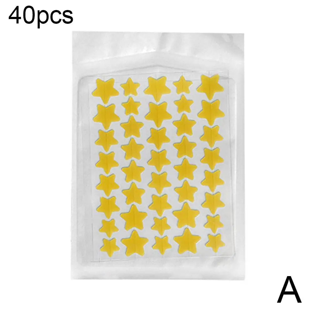 35/40Pcs Colorful Cute Star Heart Shaped Acne Treatment Sticker Invisible Acne Cover Removal Pimple Patch Skin Care Qme yellow 40 counts China