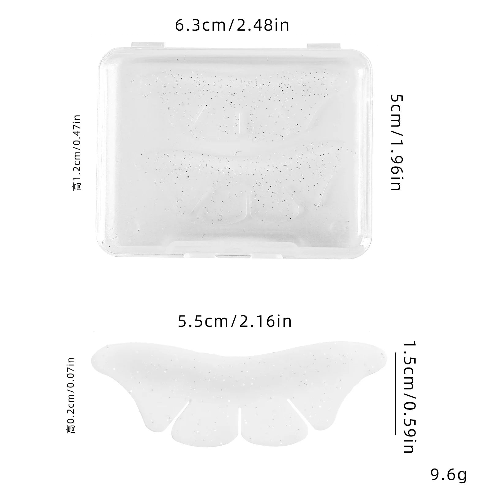 2 Pair Silicone Glitter Butterfly Lash Lift Shield Eyelash Perm Pads Lash Lifting 3D Eyelash Curler Accessories Tool Qme 2 Pair white