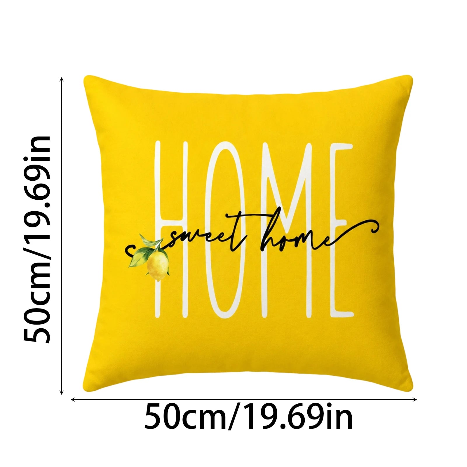 Sweet Lemon Single-Sided Printed Fabric Pillowcase for Couch Bed and Home Decoration Holiday Party Car Pillow Cover Qme
