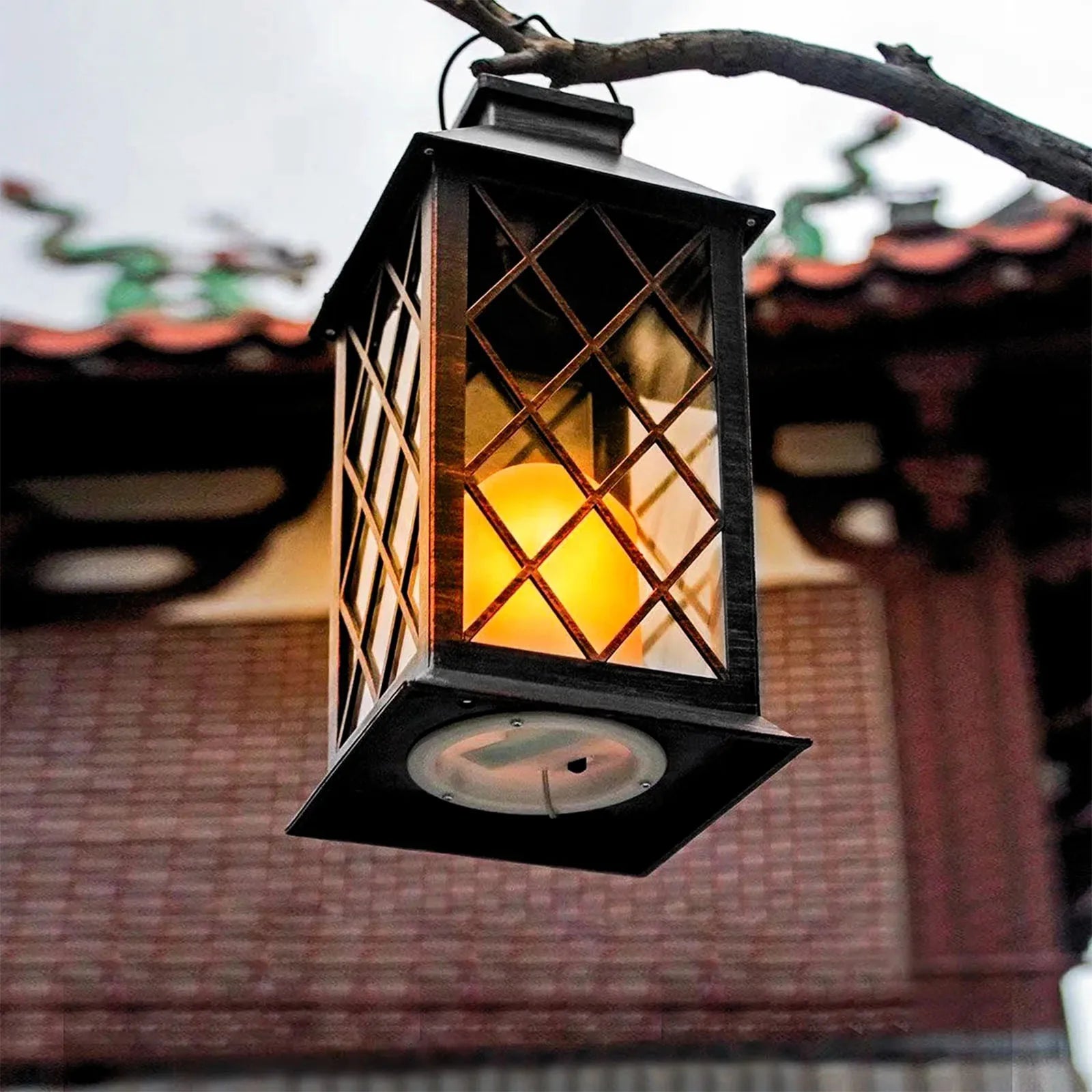 Creative Hanging Lamp Flickering Flameless Candle LED Light for Table Patio Lawn Outdoor Garden Yard Party Hanging Decoration Qme