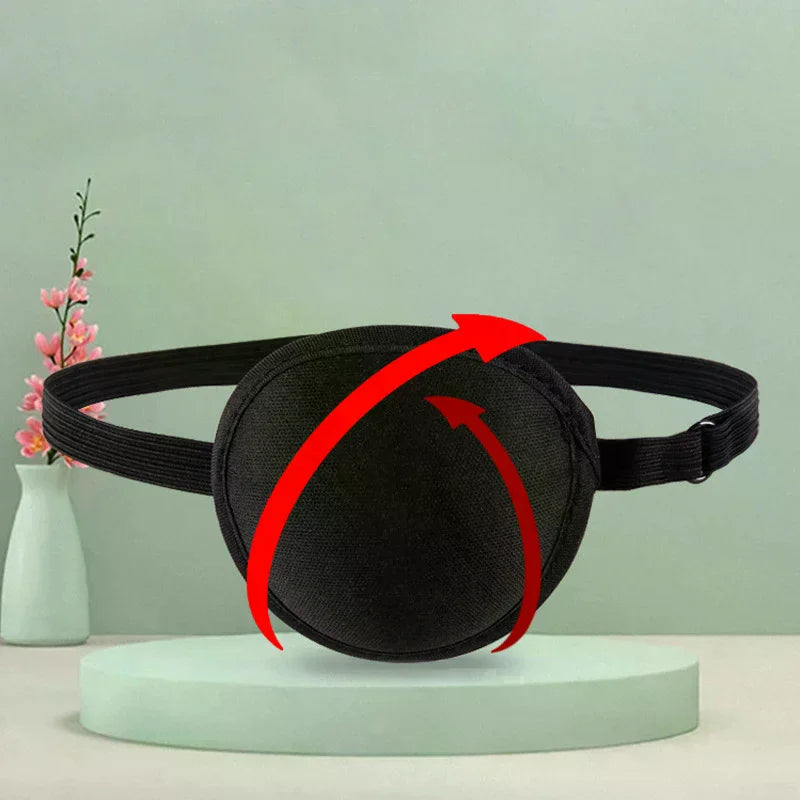 Pirate Eye Patch Unisex Black Single Eyepatch One Washable Adjustable Qme