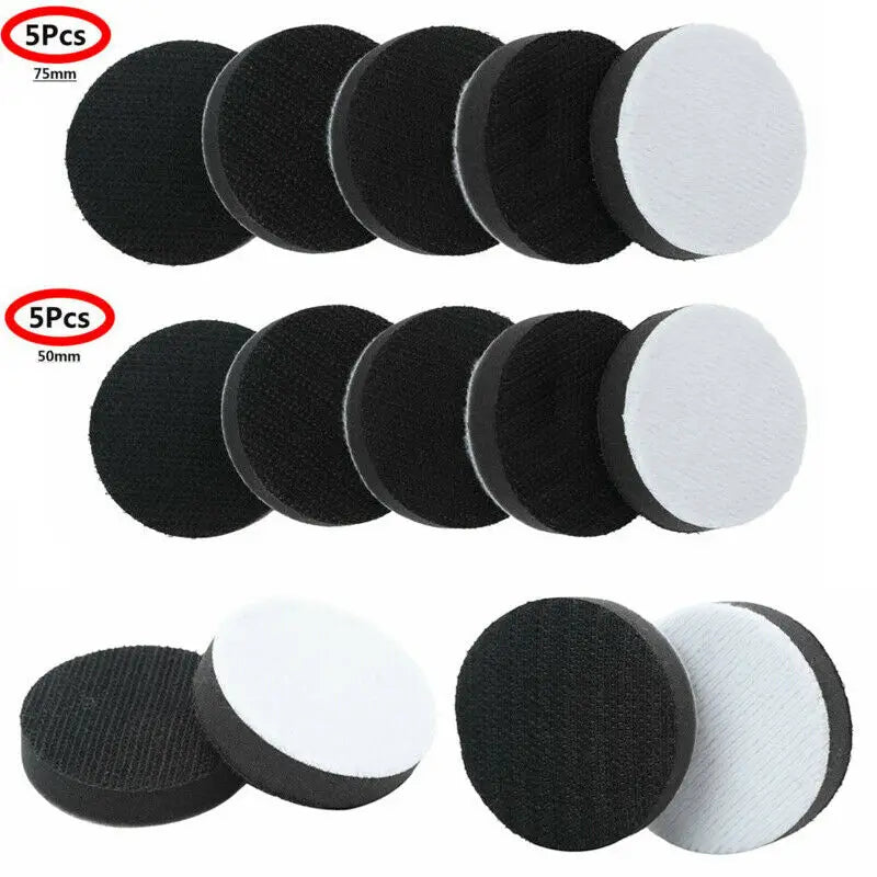 5pcs 50/75mm Soft Density Interface Pad Sponge Cushion Buffer Backing Pads Hook /Loop Sander Discs Backing Mat Abrasive Tool Qme