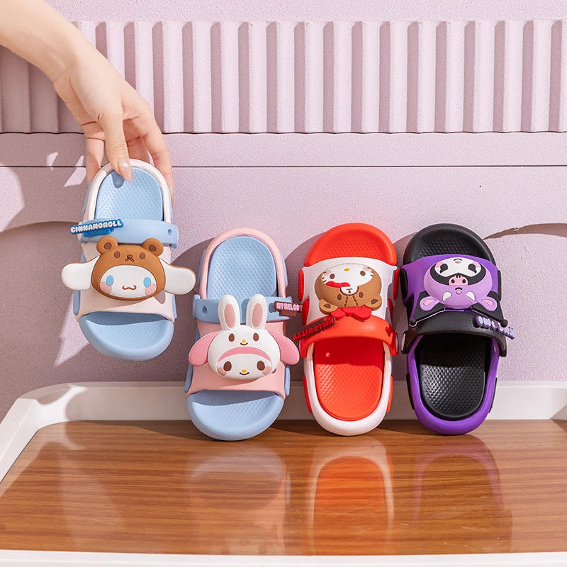 Hello Kitty Kuromi Cartoon Flip-flops Cute Non-slip Students Melody Qme