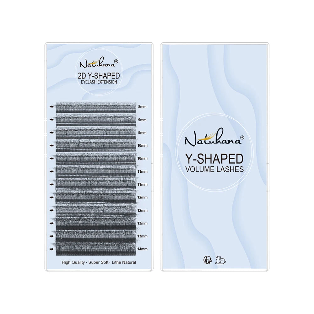 NATUHANA YY Shape Eyelash Extensions C-d Curl Faux Mink Double Tip Qme