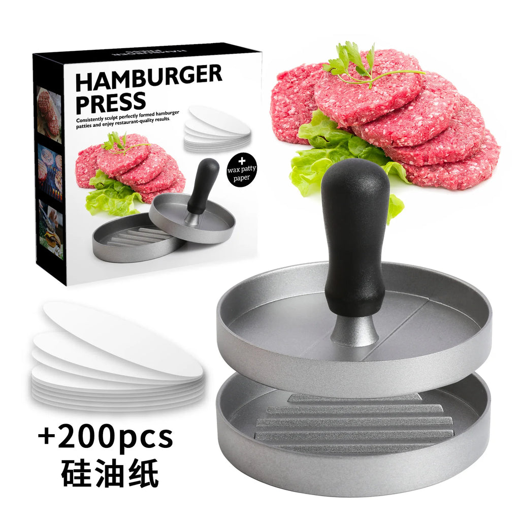 Aluminum Alloy Round Food Mold Plastic Handle Multi-use Baby Patty Qme GRAY