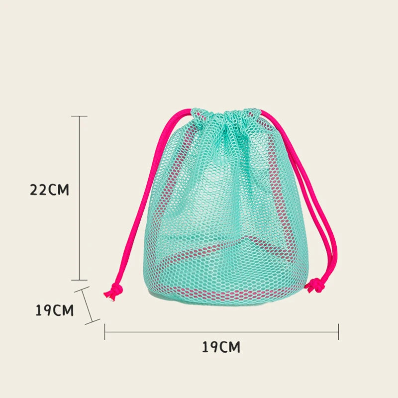 Nylon Mesh Drawstring Storage Pouch Bag Multi Purpose Travel Outdoor Qme