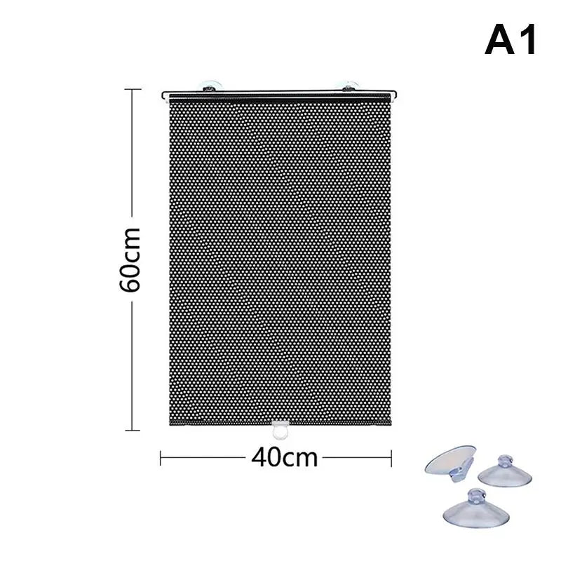 Portable Retractable Roller Shade With Suction Cups Sun Protection And Heat Insulation Perfect For Home Windows And Car Use Qme A1