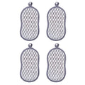 Kitchen Cleaning Sponge Double Sided Sponge Scrubber Sponges For Dishwashing Scouring Pad Dish Cloth Kitchen Cleaning Tools Qme Silvery 4PCS