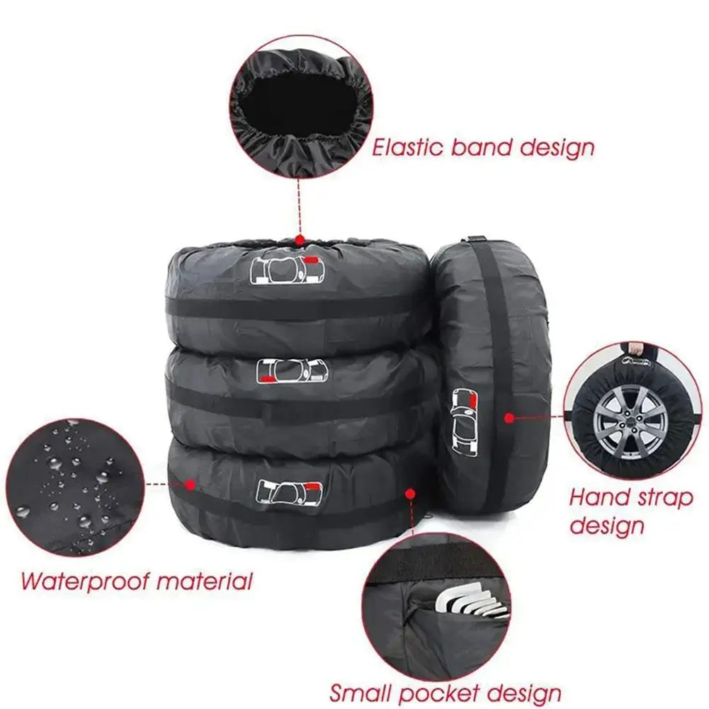 Car Spare Tire Cover Case Universal Auto Wheel Tires Storage Bags Qme