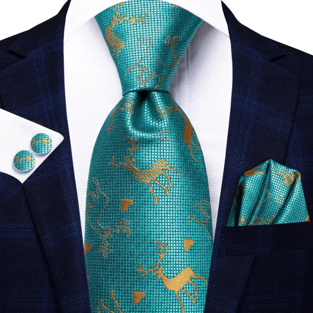 Dark Green Paisley Plaid Tie Men Groom Wedding Sage Mint Necktie