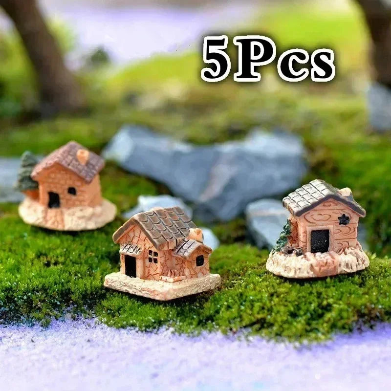 Home Table Small Crafts Mini Figurine Dollhouse Stone House Garden Ornament Micro Landscape Garden House Miniature Resin Supply Qme Default Title
