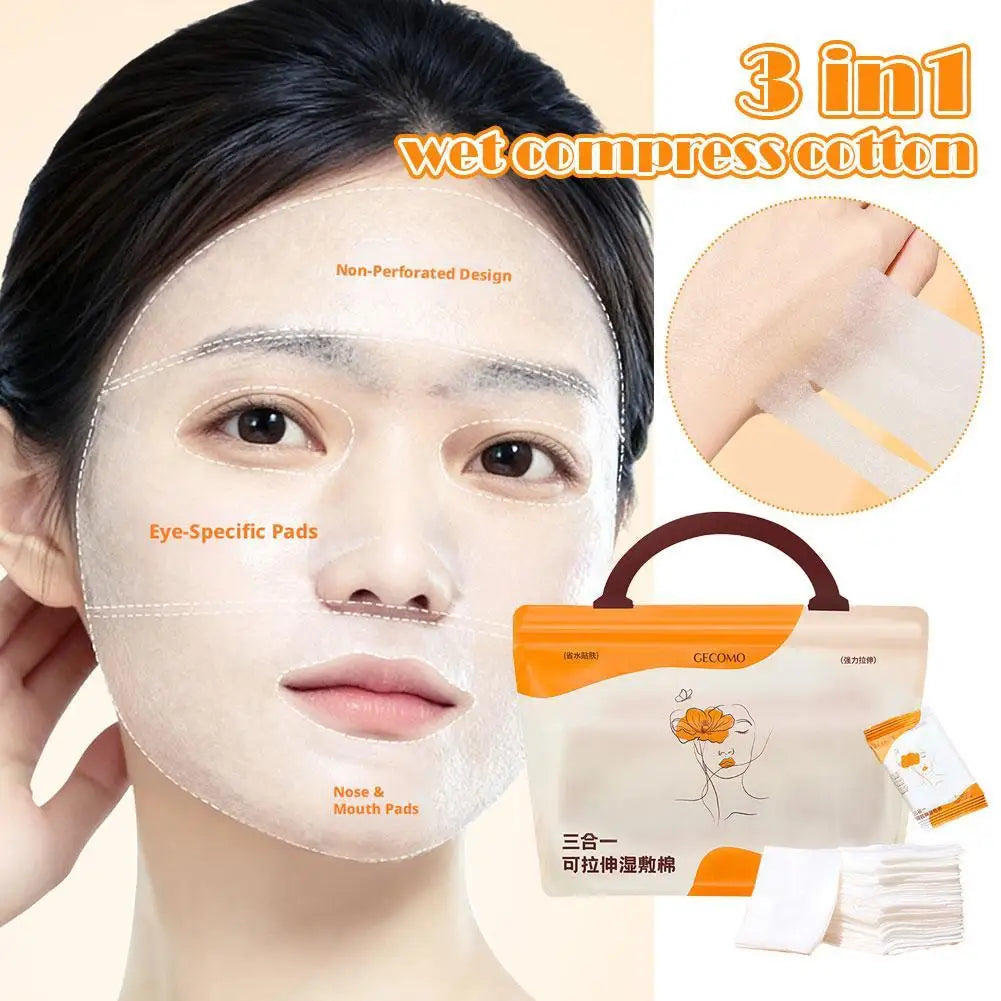 Stretchable Wet Compress Cotton Pads Face Efficiency Disposable Qme