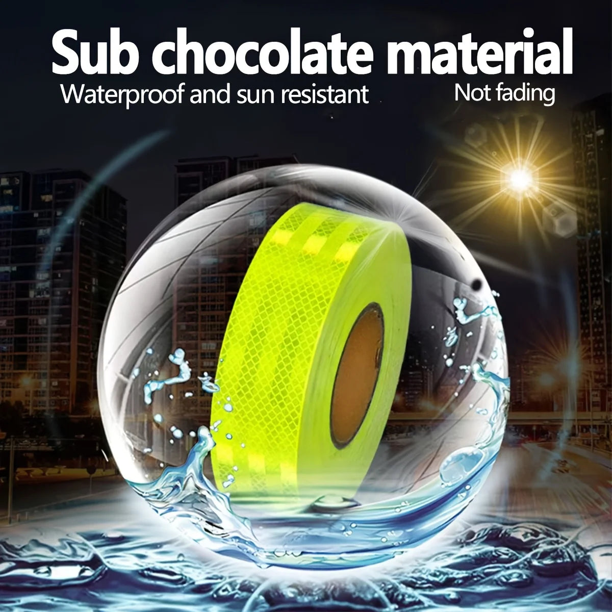 Reflective Tape Outdoor Waterproof DOT-C2 Fade Resistant Fluorescent Green Reflective Tape Strong Adhesive Safety Warning Tape Qme