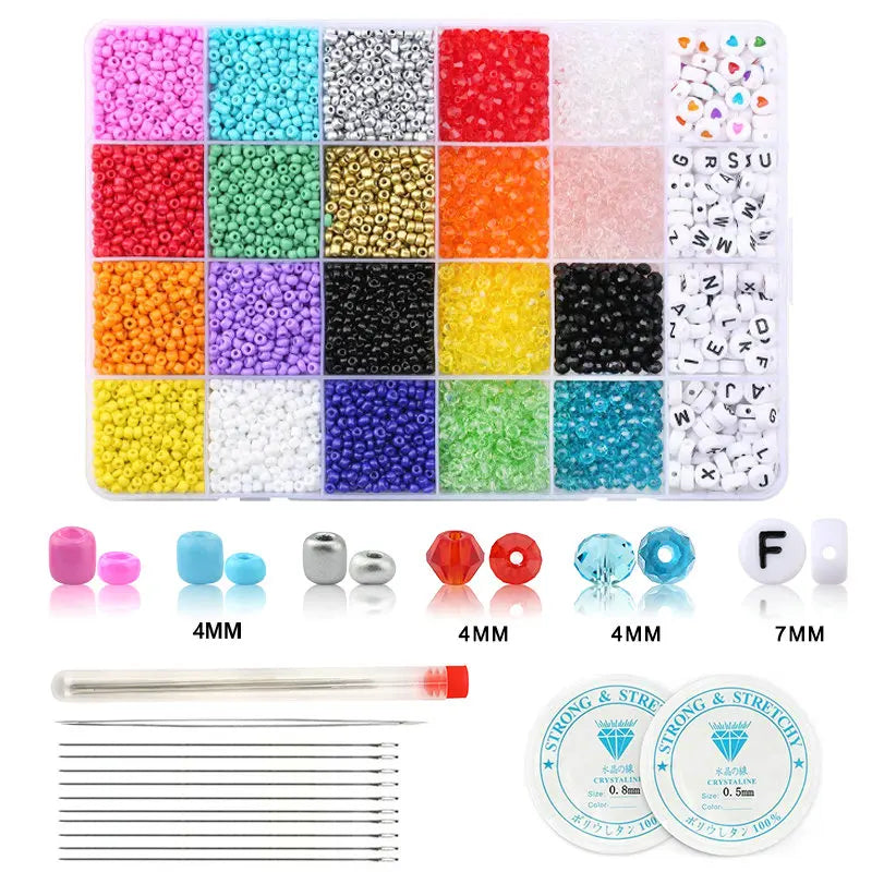 20000pcs Jewelry Making Kit Seed Beads Set 2mm Glass Beads Set Bracelets Necklace Ring Making Seedbeads Kit For DIY Art Craft Qme 10