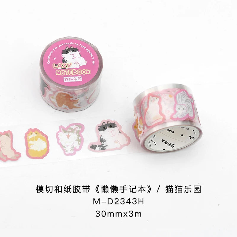 Kawaii Cartoon 30mm*3m PET Tape - Creative DIY Masking Tapes for Journaling Gadget Wrapping Collage Scrapbooking School Statione Qme C3 3m per roll