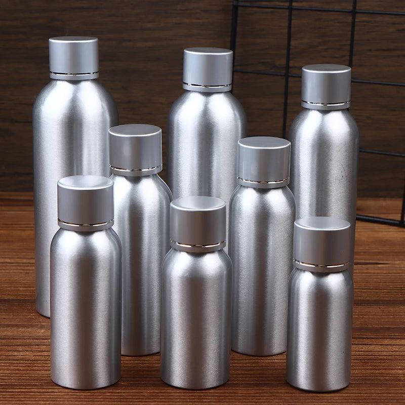 Silver Lid Aluminum Container Travel Bottle 30 50 60 100 120 150 200 Qme