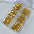 6 Grids 3d Gold Silver Half Round Ball Charm Nail Art Studs Metal Rivets Nail Art Decorations For Manicure Nails Qme Gold
