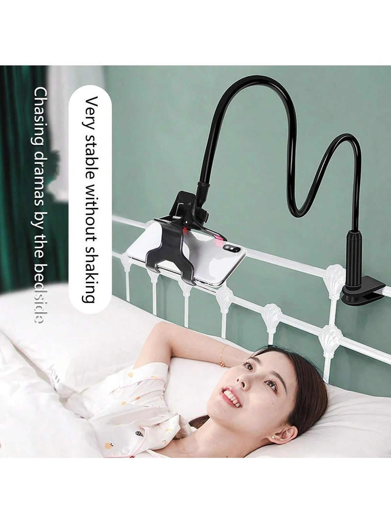 Lazy Phone Holder Live Streaming Stand 360 Rotating Alloy Hose Qme